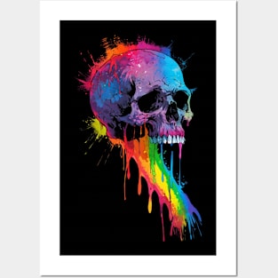 Tie Dye Rainbow Skull Posters and Art